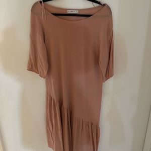 Zara, S, Knit peach dress with ruffle at the bottom